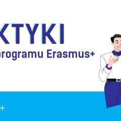 Praktyki w ramach programu Erasmus+. Dowiedz się, erasmus co to i jak może zmienić Twoją karierę. Trzy uśmiechnięte osoby pracują przy komputerze.