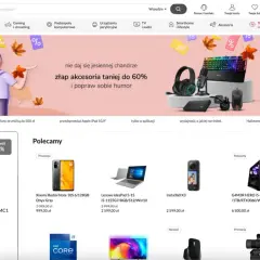 Strona tytułowa X-kom z jesienną promocją na akcesoria do 60% taniej.