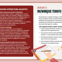 Jak napisać esej: Krok 5 - rozwinięcie tematu. Porady dotyczące tworzenia argumentów, przykładów i struktury akapitów.