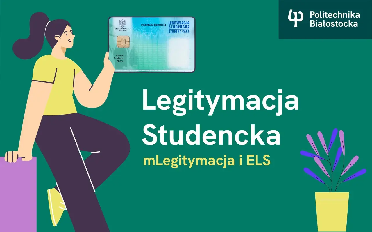 Dziewczyna trzyma legitymację studencką Politechniki Białostockiej. To Twoja mLegitymacja i ELS!